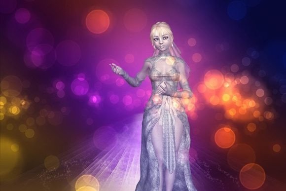 3D Girl in Wedding Dress: Fantasy Art for Modern Design