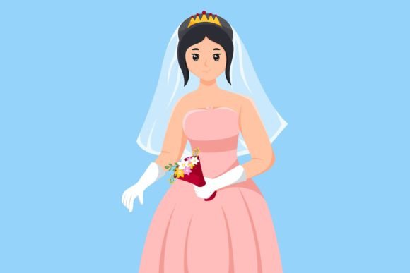 Charming Wedding Dress Illustrations for Creative Projects