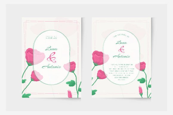 Elegant Wedding Invitation Template with Floral Design