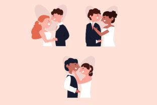 Flat Illustration Wedding Couple: Modern Vectors for Designers