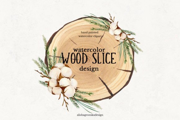 Rustic Wood Slice Clipart: Natural Charm for Invitations & Decor