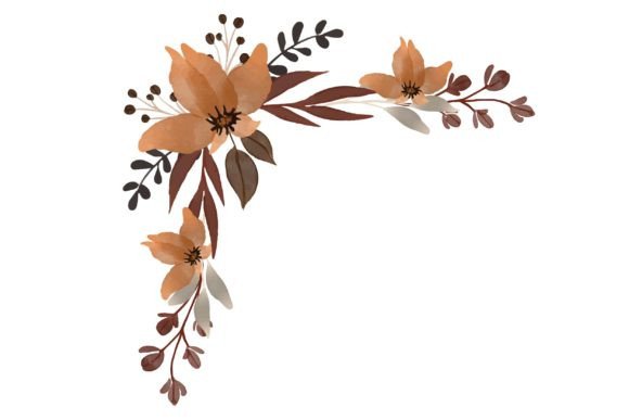 Warm and Inviting Brown Floral Frame for Wedding Card Designs