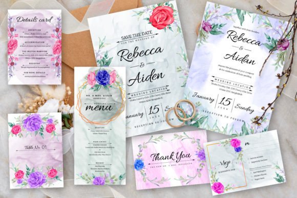 Watercolor Floral Wedding Invitations: A Designer's Dream Template