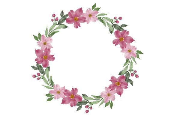 Watercolor Pink Floral Wreath: Elevate Wedding & Invitation Designs