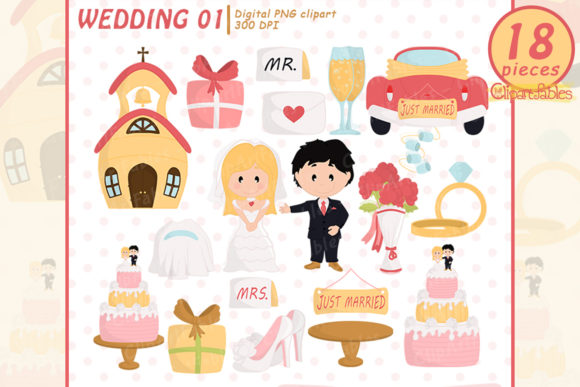 Wedding Clipart & Just Married Art for Your Projects