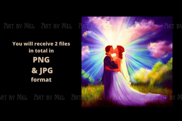 Wedding Day Kiss: A Digital Artwork for Designers & Creators