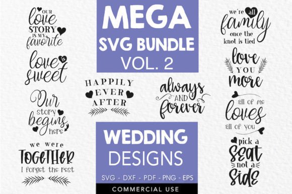 Wedding Designs SVG Bundle: 10 Files for Your Creative Projects