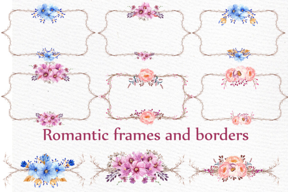 Wedding Flower Frame Clipart: Elevate Your Invitation Suite